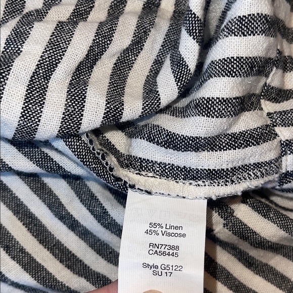 Madewell Black and White railroad Striped Tank with Tie Shoulders small - Picture 4 of 6